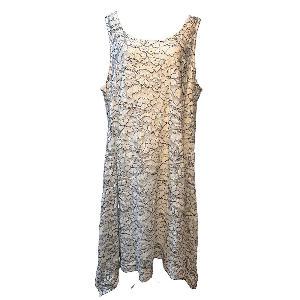 Signature by Robbie Bee Lace Overlay Dress with Asymetrical Hem Size 2X